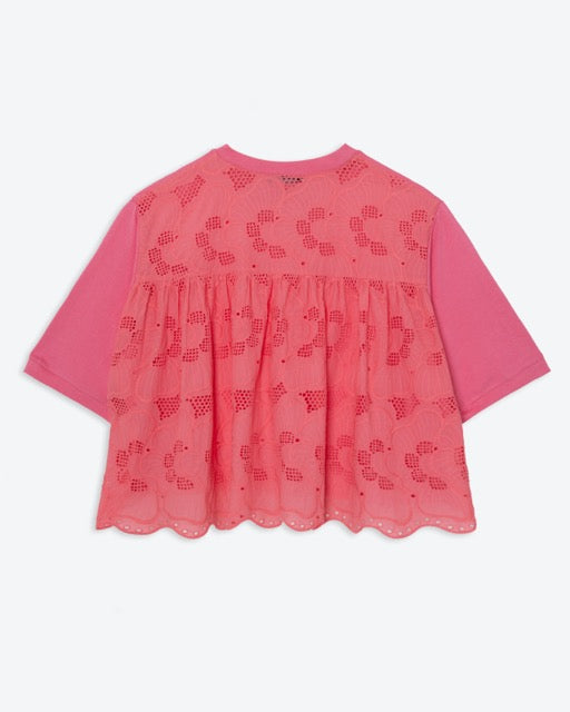 Lowie Pink Jersey Mix Top