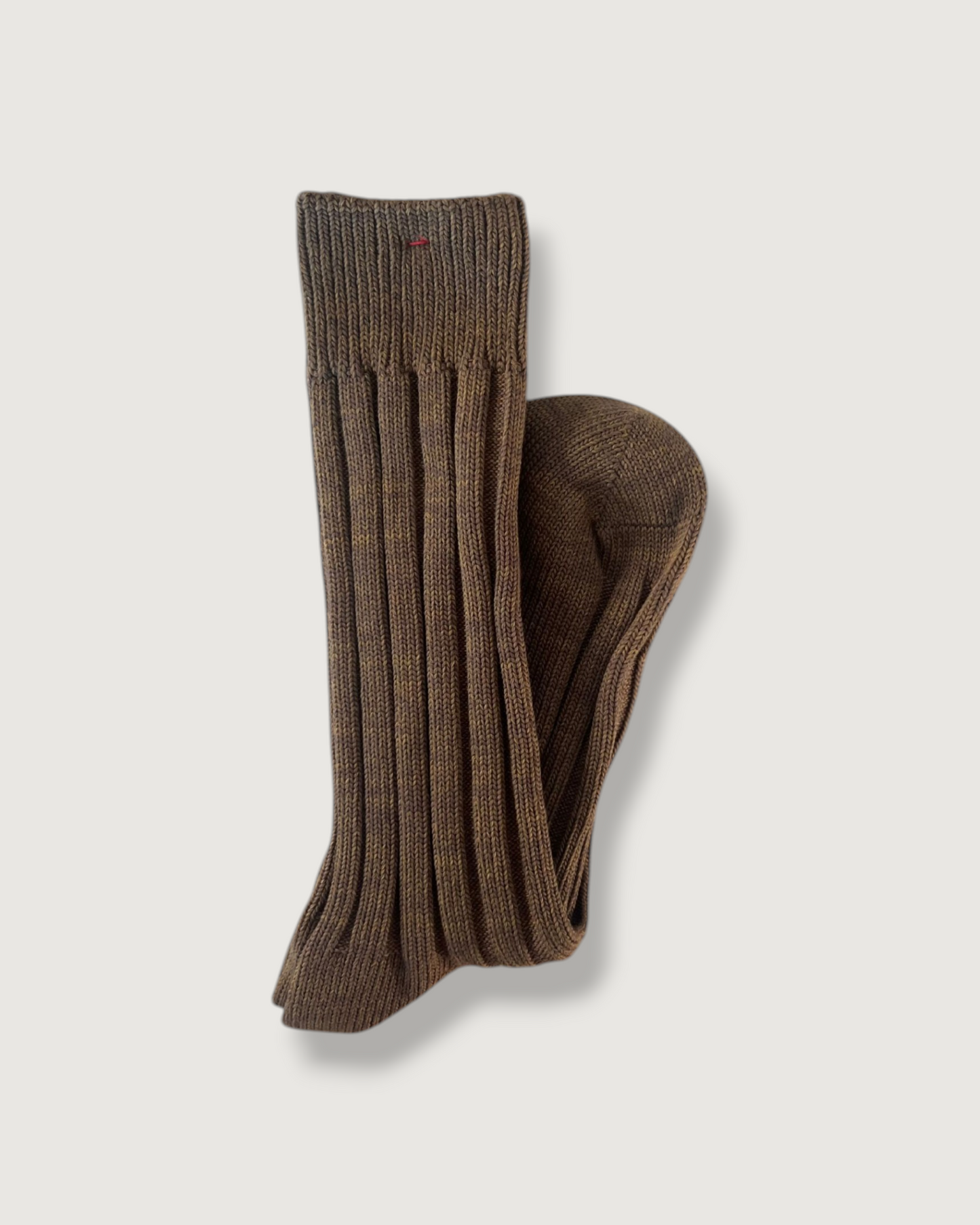 Cotton Ribbed Socks - Covert Brown