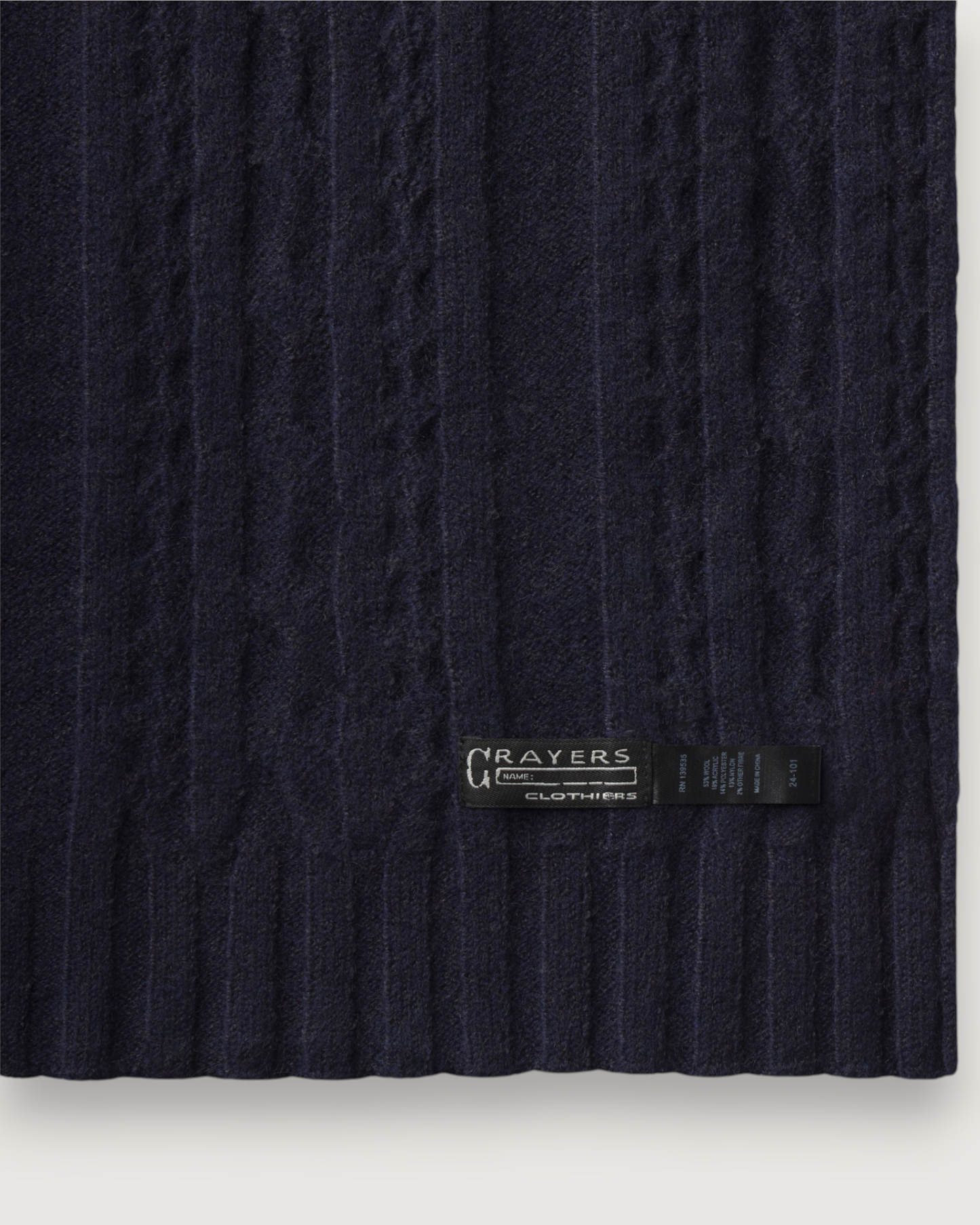 Yarmouth Cable Scarf - Navy