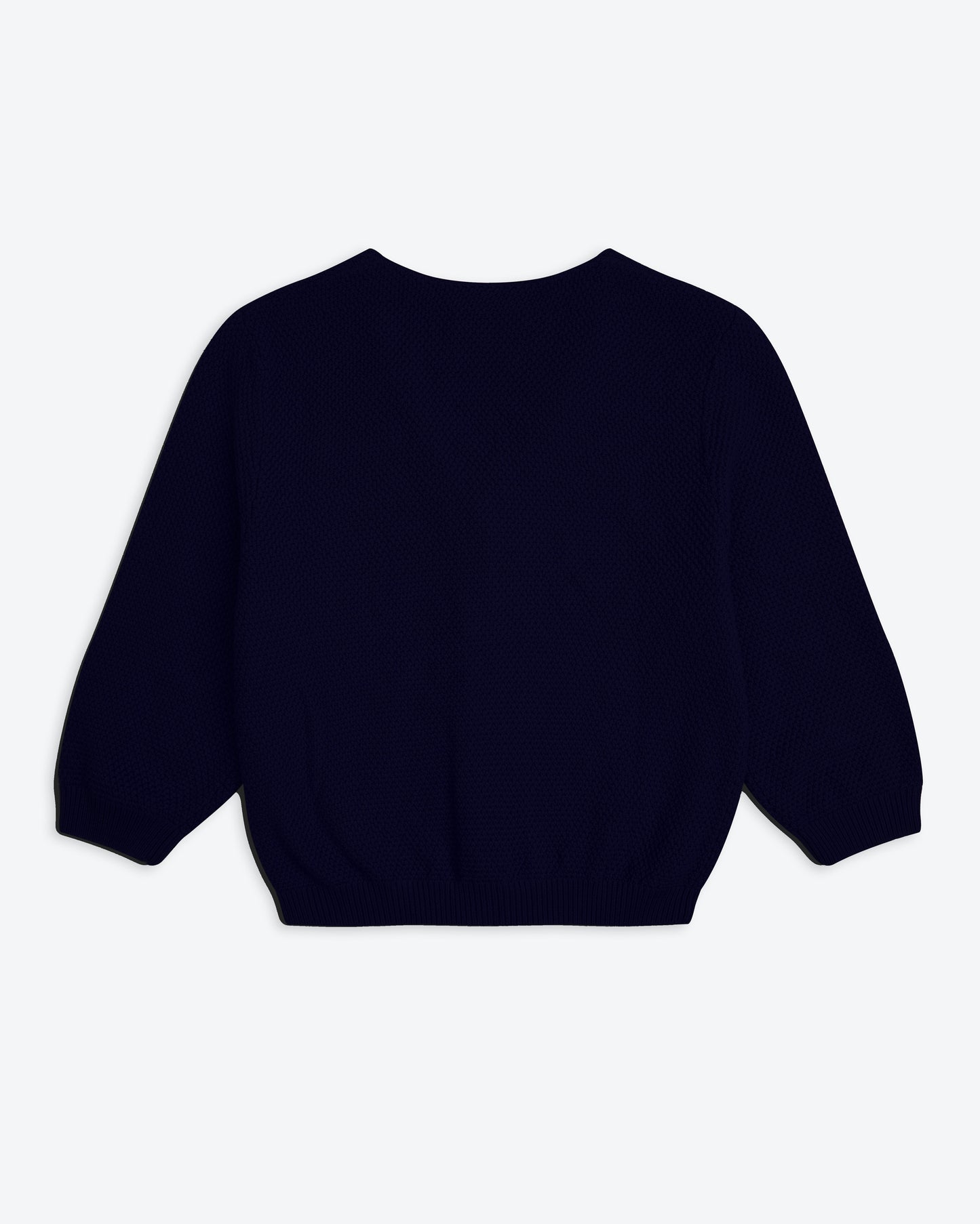Lowie Navy Cotton Waffle Knit Cardigan