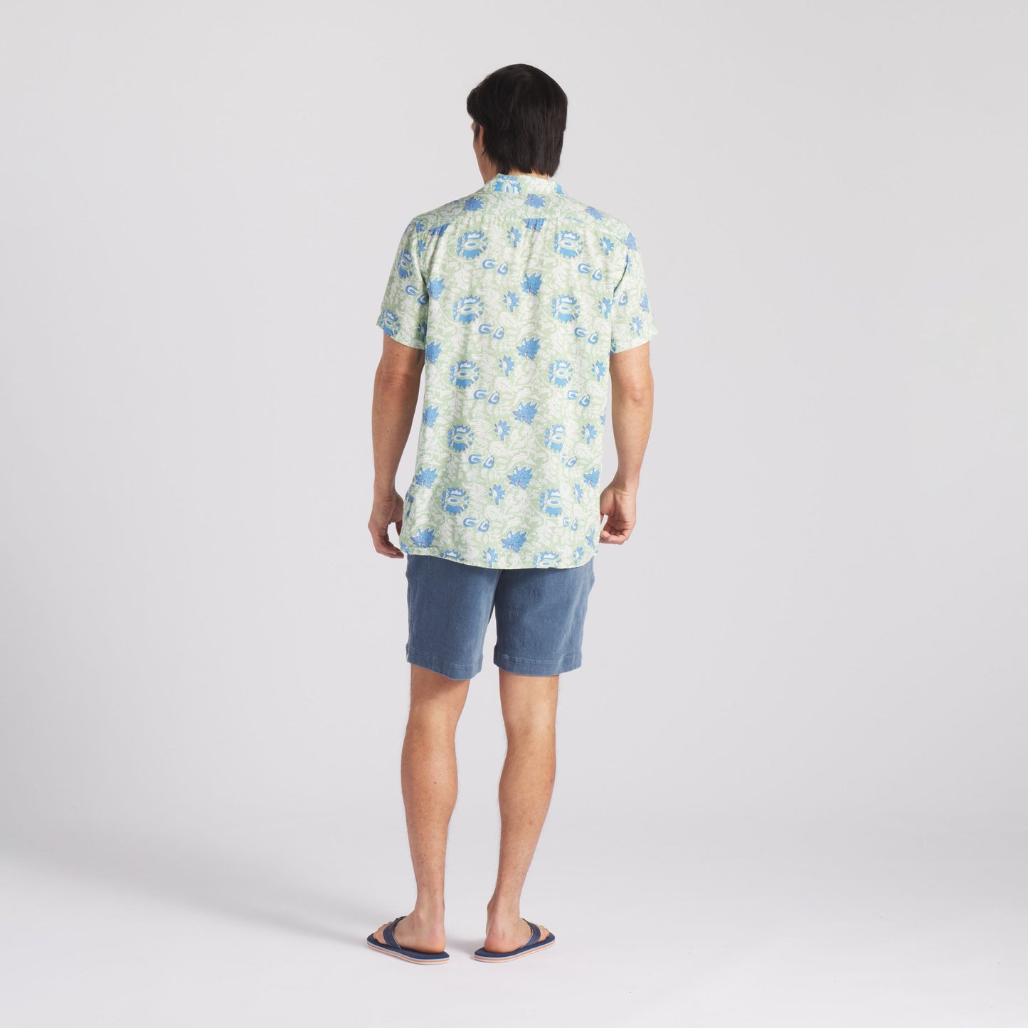 Vintage Hawaiian Camp Collar Shirt - Batik Print