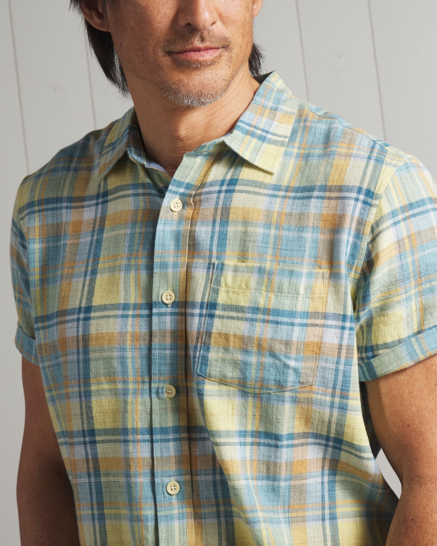 Madras Power Loom Twill Short Sleeve Shirt - Multi Color