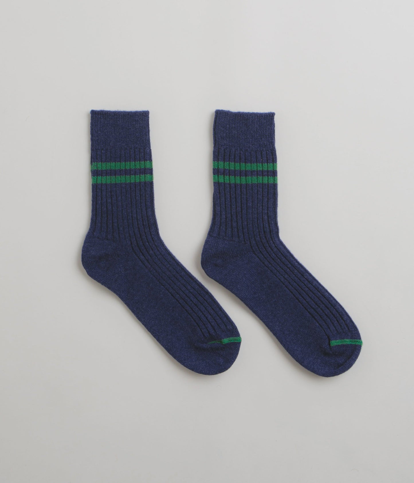 ROTOTO Navy + Green Merino Lambs Socks