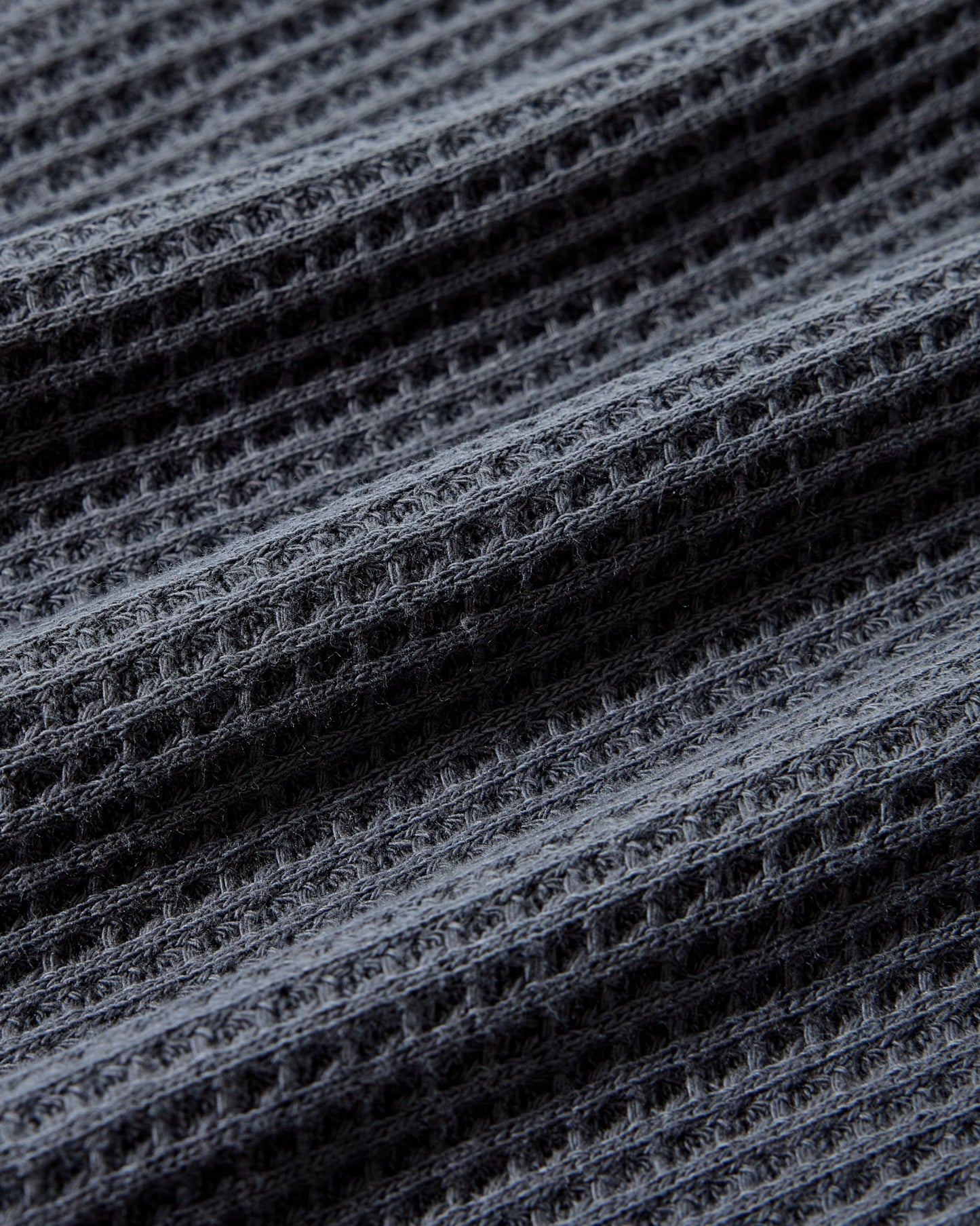 Waffle Button Front Camp Shirt - Charcoal