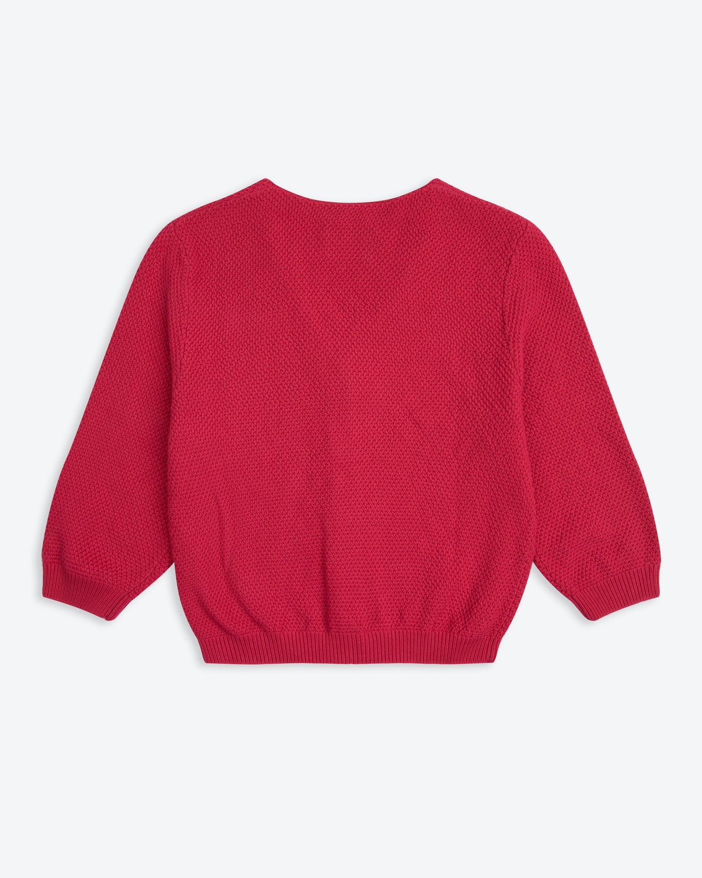 Lowie Red Cotton Waffle Knit Cardigan