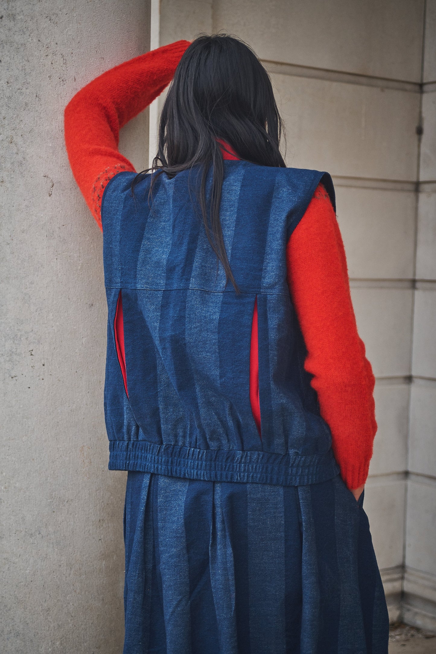 Lowie Denim Stripe Gilet