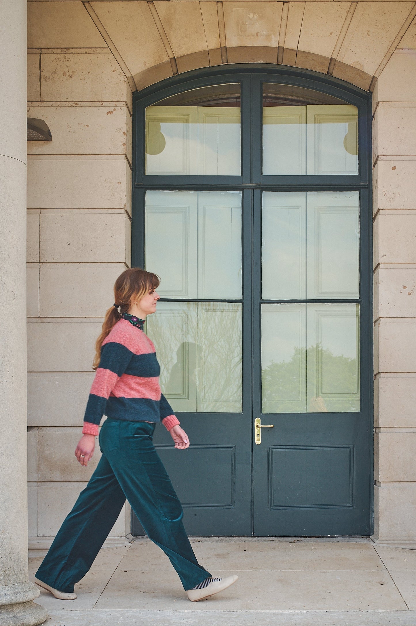 Lowie Rose + Teal Stripe Scottish Jumper
