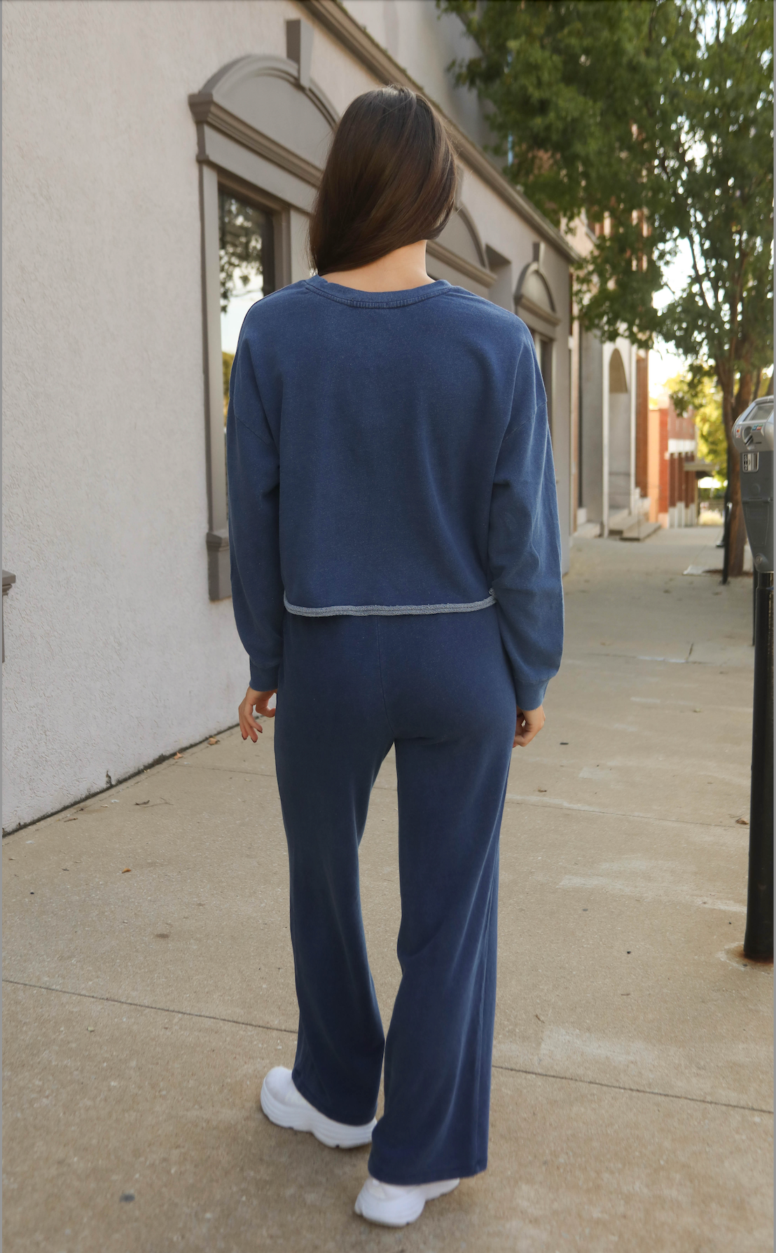 z supply: circuit knit denim sweatshirt - indigo