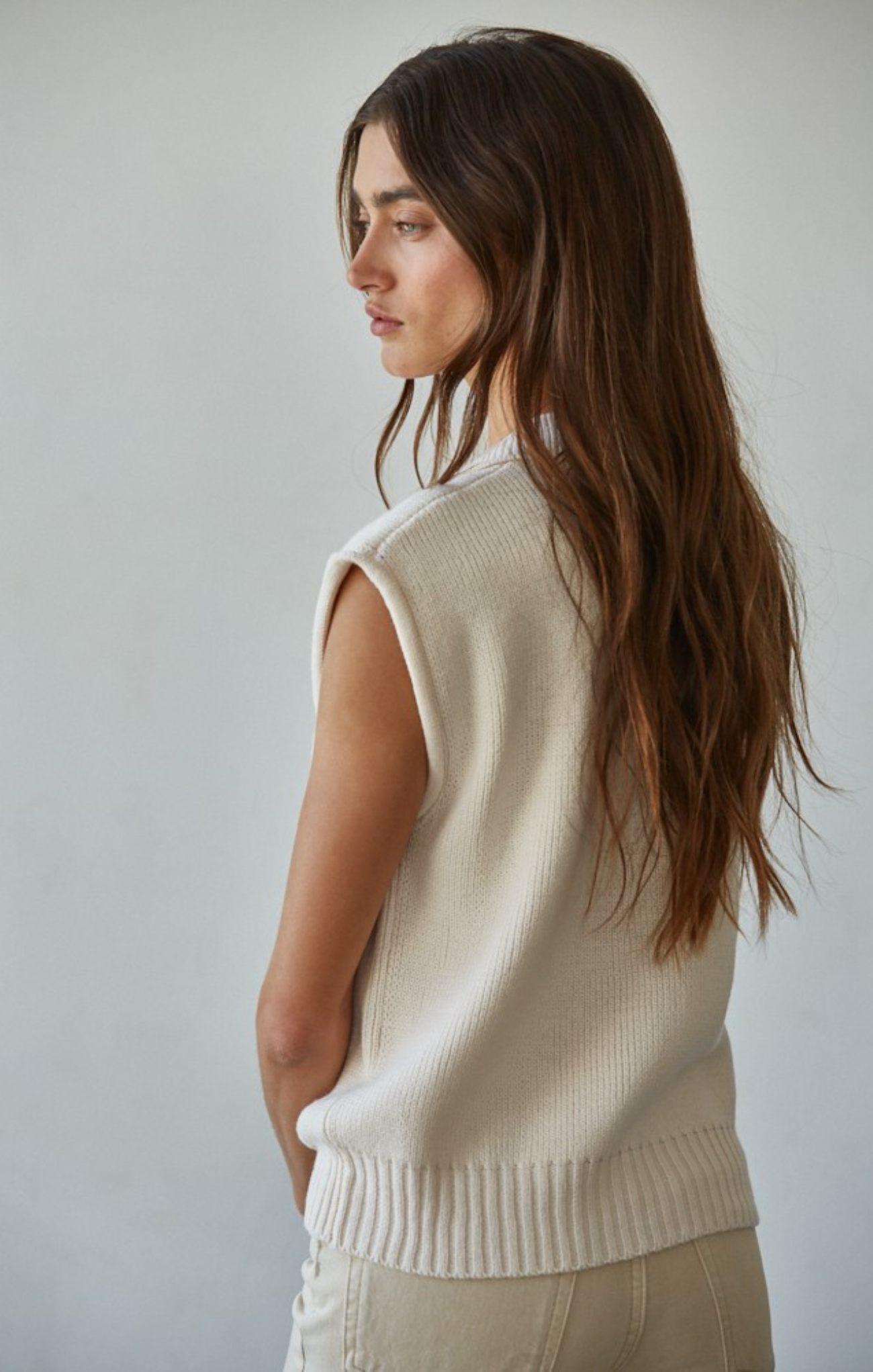 Clara Ribbed Knit Polo Vest