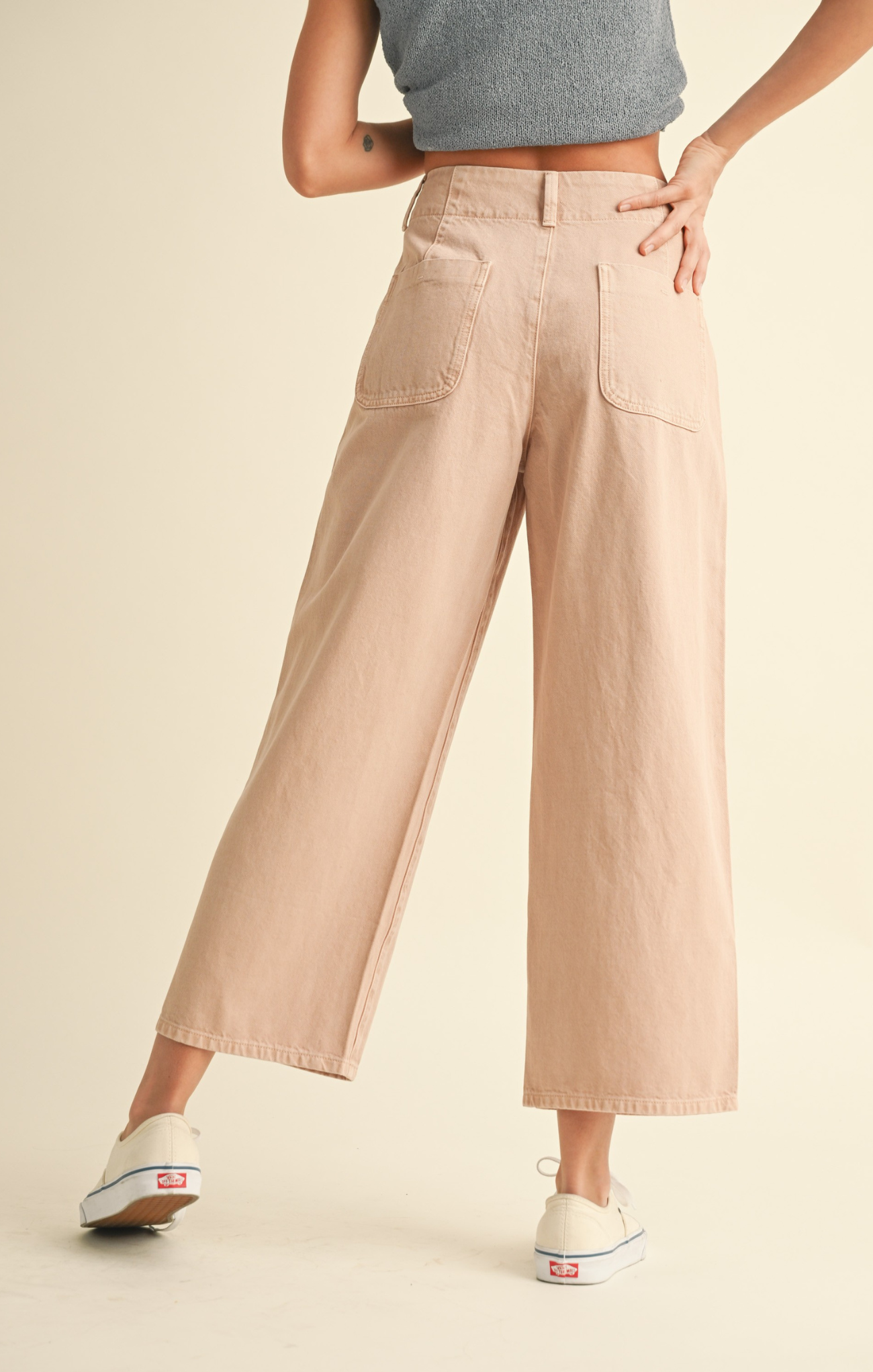Courtney Button Front Cotton Pants