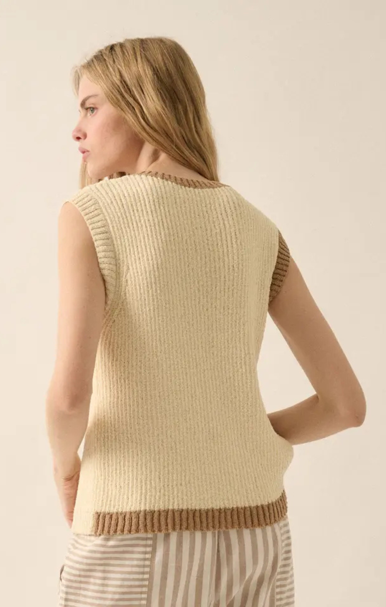 Megan Color Block Sweater Vest