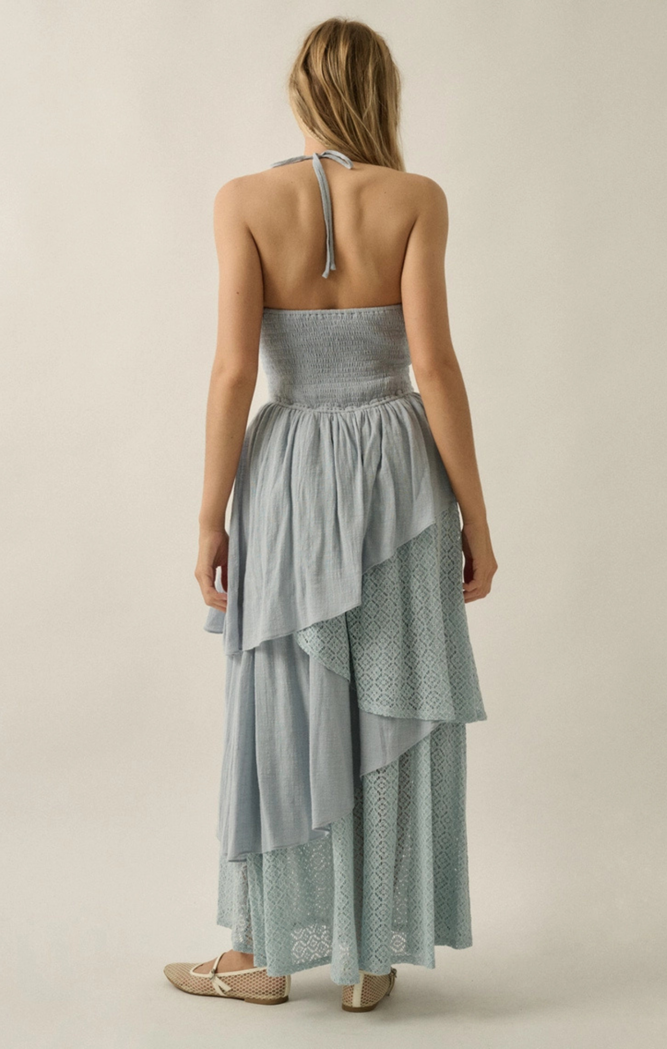 Gabby Tiered Halter Maxi Dress