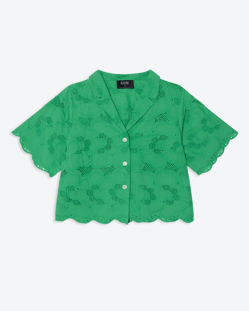 Lowie Green Broderie Boxy Shirt