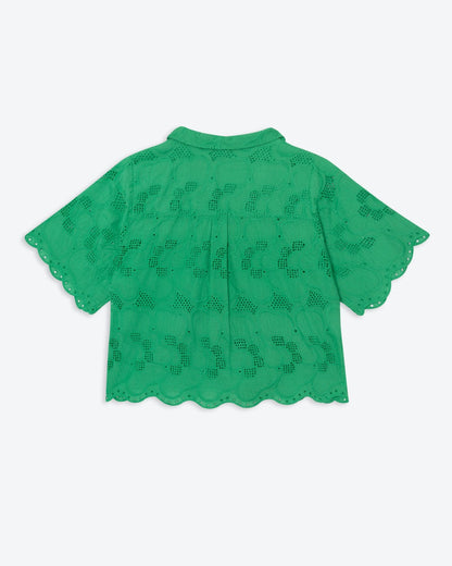 Lowie Green Broderie Boxy Shirt