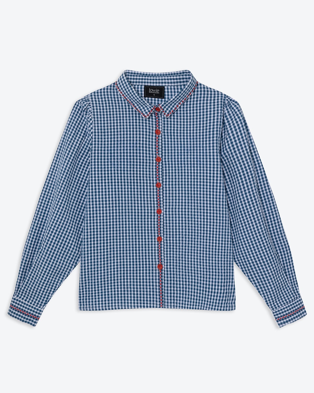 Lowie Gingham Embroidered Blouse