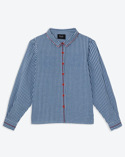 Lowie Gingham Embroidered Blouse