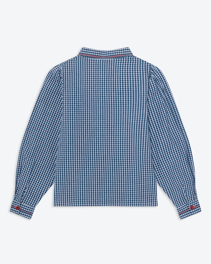 Lowie Gingham Embroidered Blouse