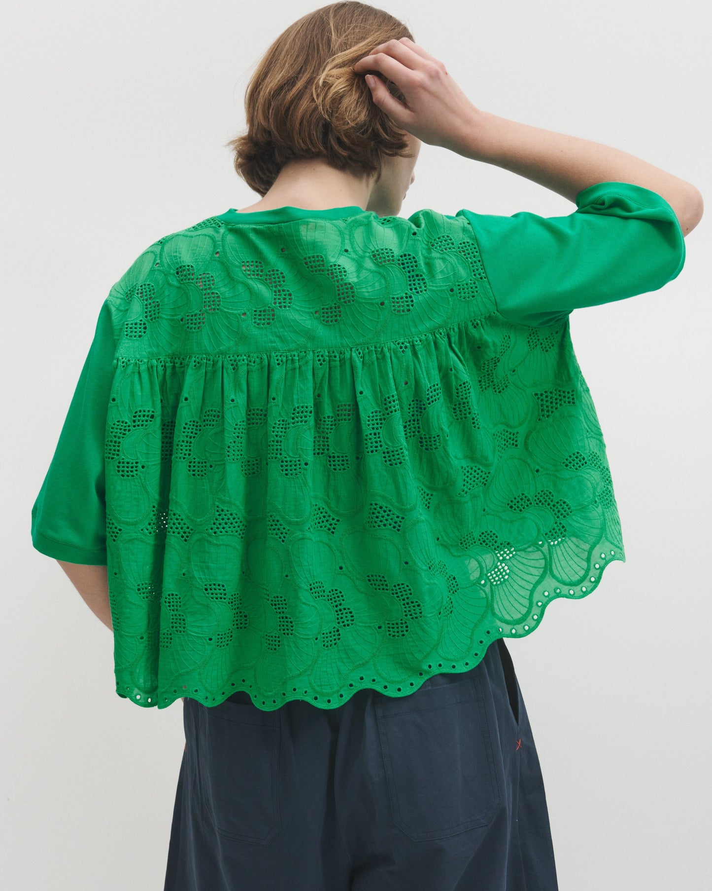 Lowie Green Jersey Mix Top