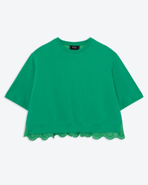 Lowie Green Jersey Mix Top