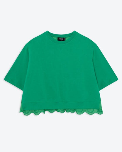 Lowie Green Jersey Mix Top