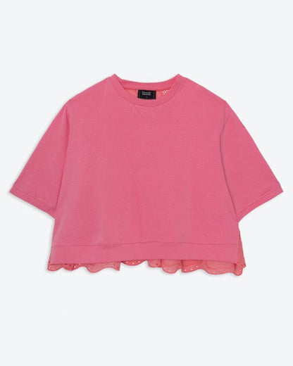Lowie Pink Jersey Mix Top