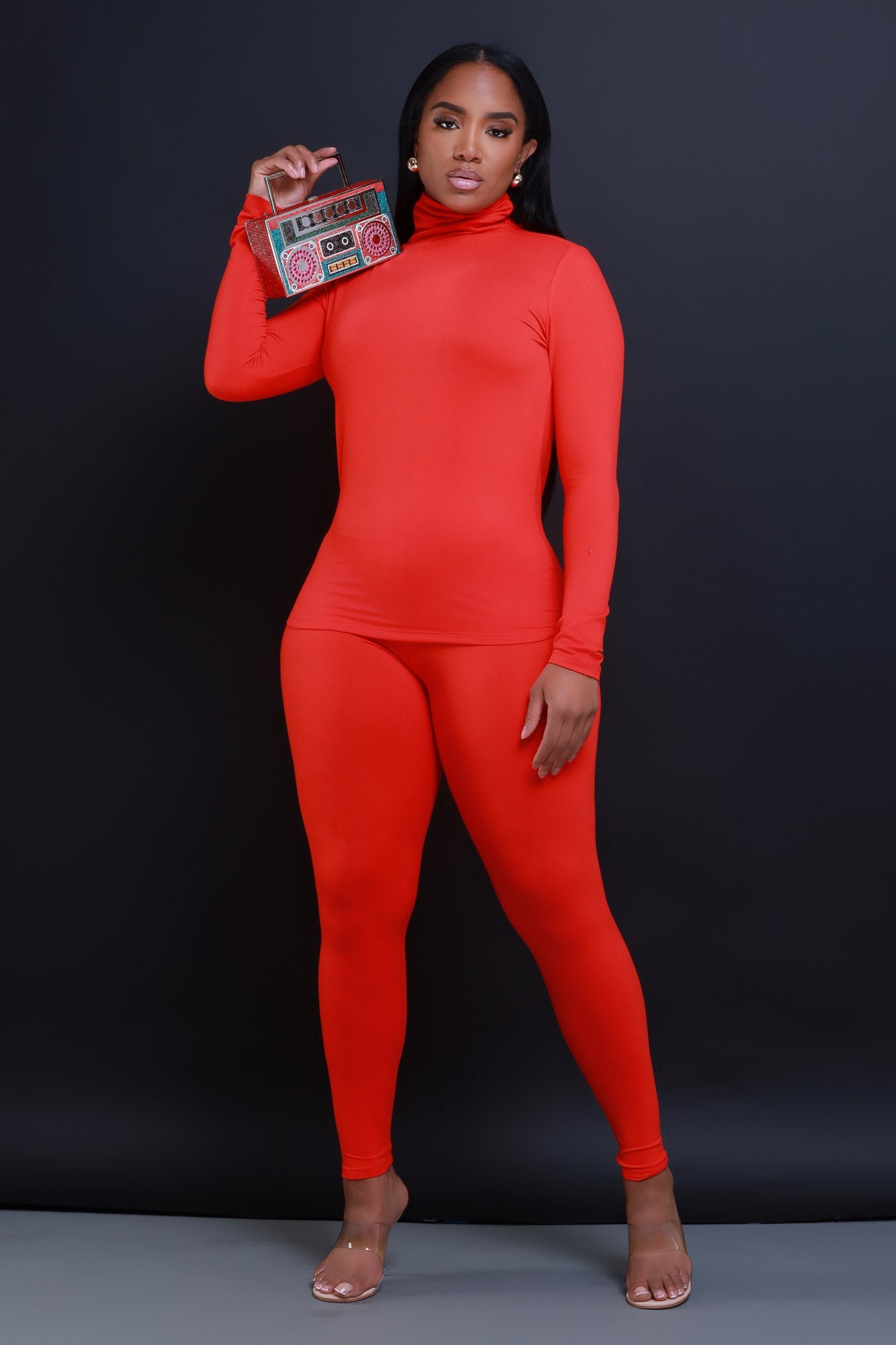 Record Timing Legging Set - Ruby