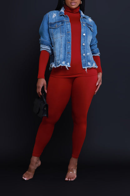 Record Timing Legging Set - Dark Burgundy