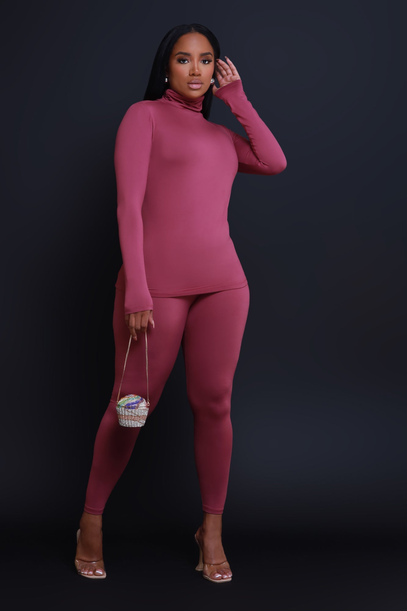Record Timing Legging Set - Eggplant