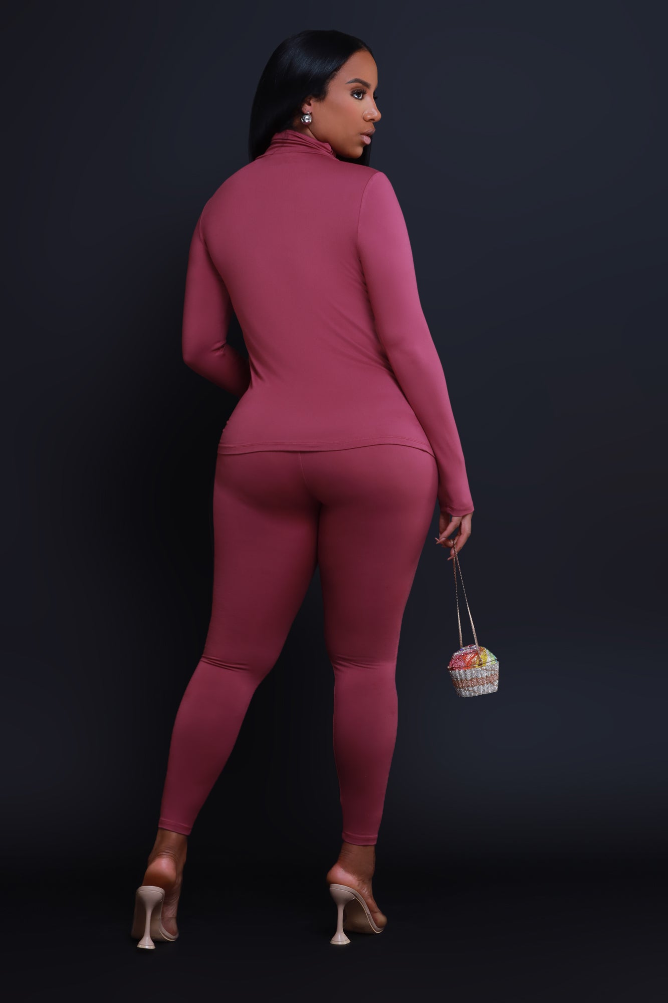 Record Timing Legging Set - Eggplant