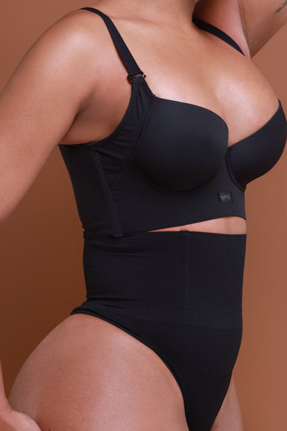 Stomach Control Mid Rise Shaper Panty - Black No.148