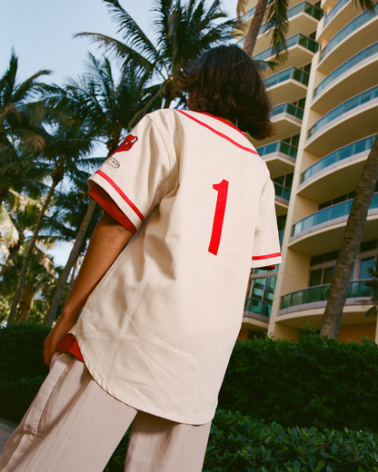 Diablos Rojos del Mexico Cotton Twill Baseball Jersey