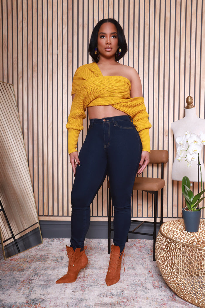 Multi Way Wrap Sweater - Honey