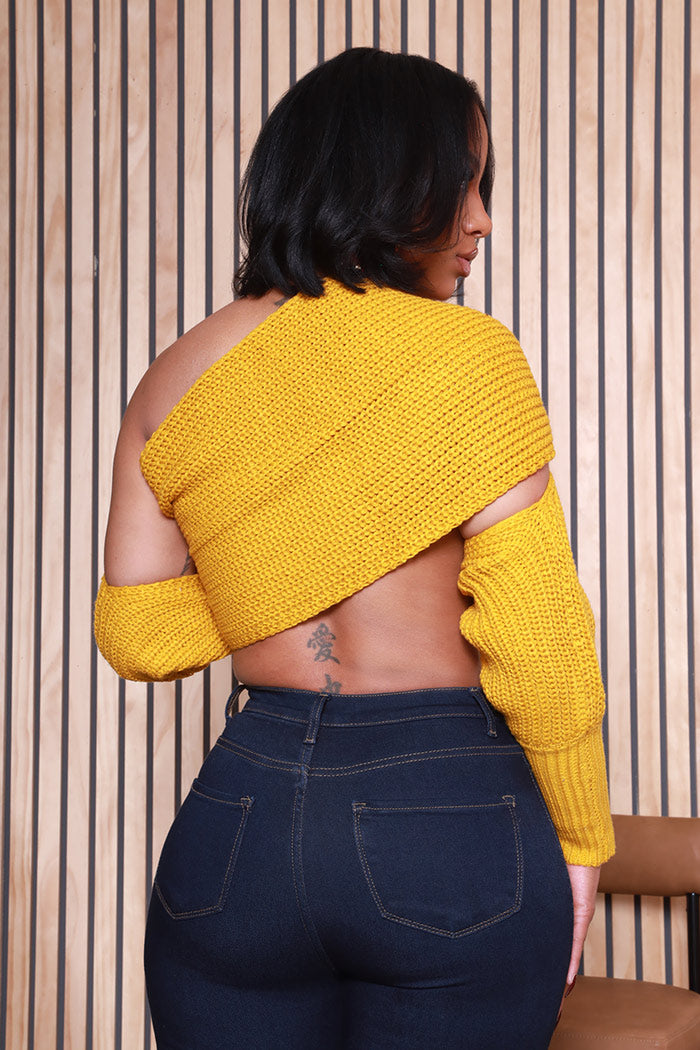 Multi Way Wrap Sweater - Honey