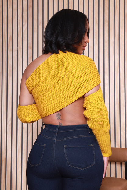Multi Way Wrap Sweater - Honey