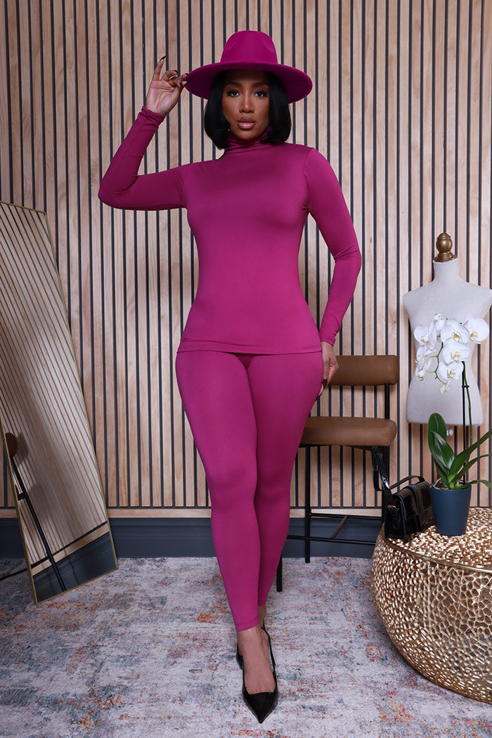 Record Timing Legging Set - Eggplant