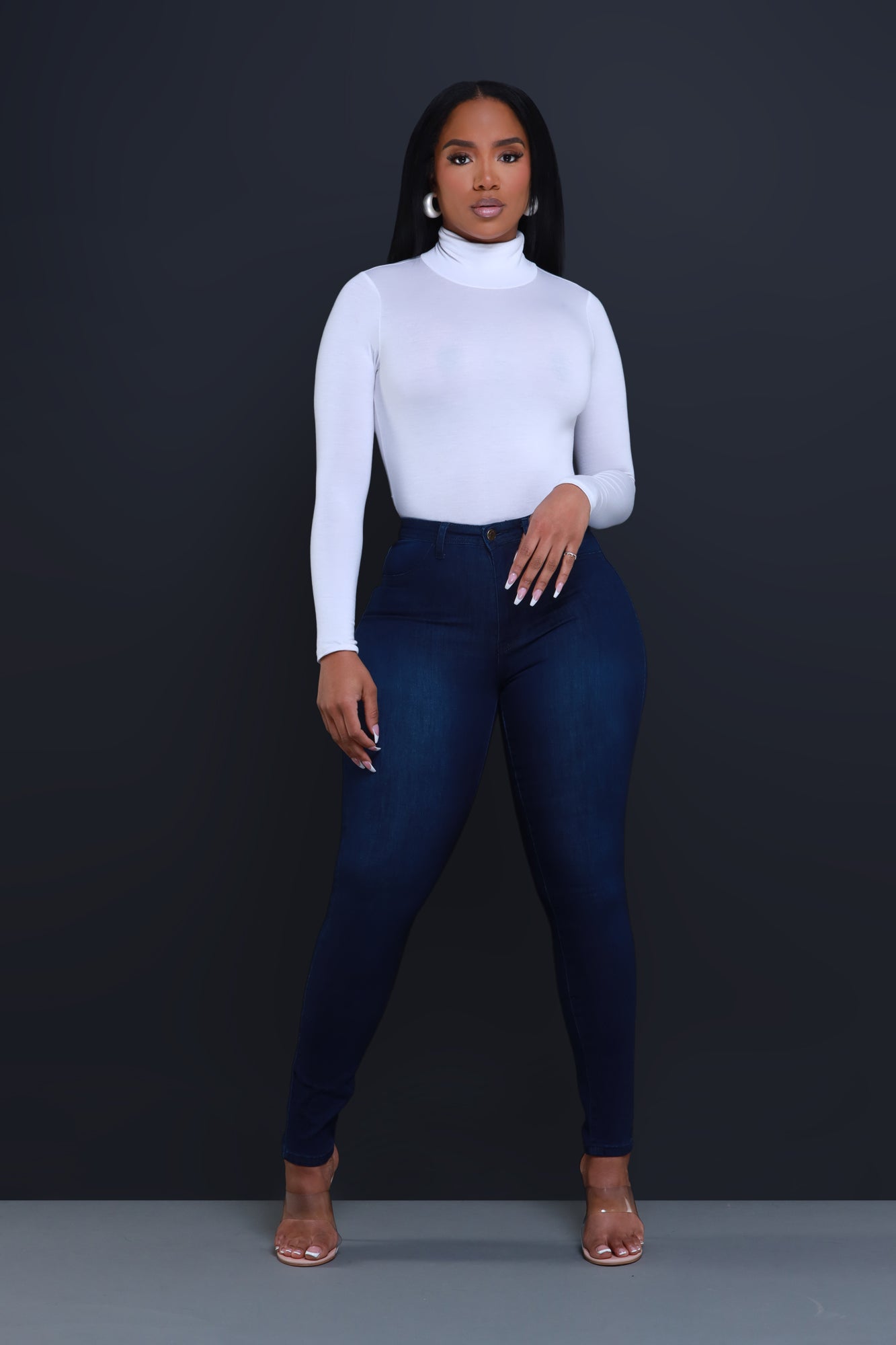 Story High Waist Super Stretch Skinny Jeans - Dark Wash
