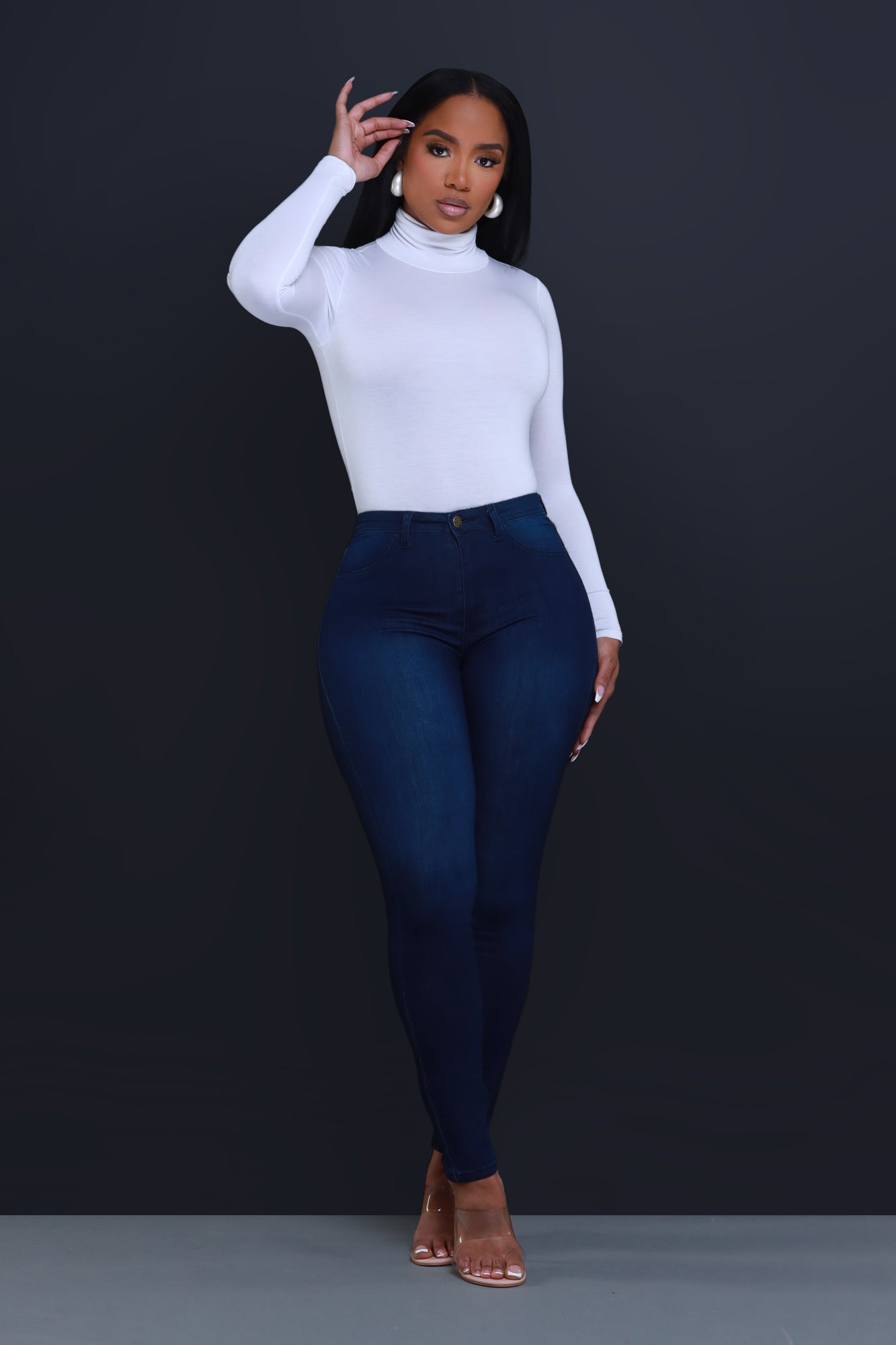 Story High Waist Super Stretch Skinny Jeans - Dark Wash