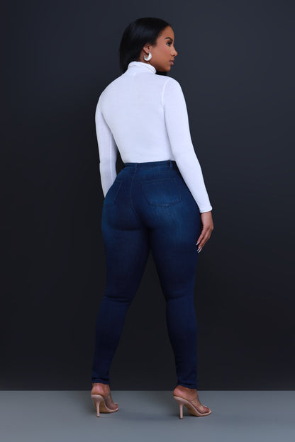 Story High Waist Super Stretch Skinny Jeans - Dark Wash