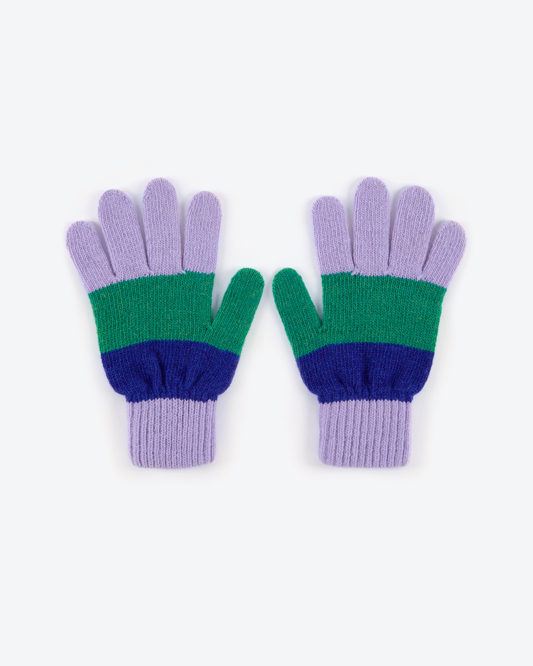 Miss PomPom Blue & Green Wool Gloves
