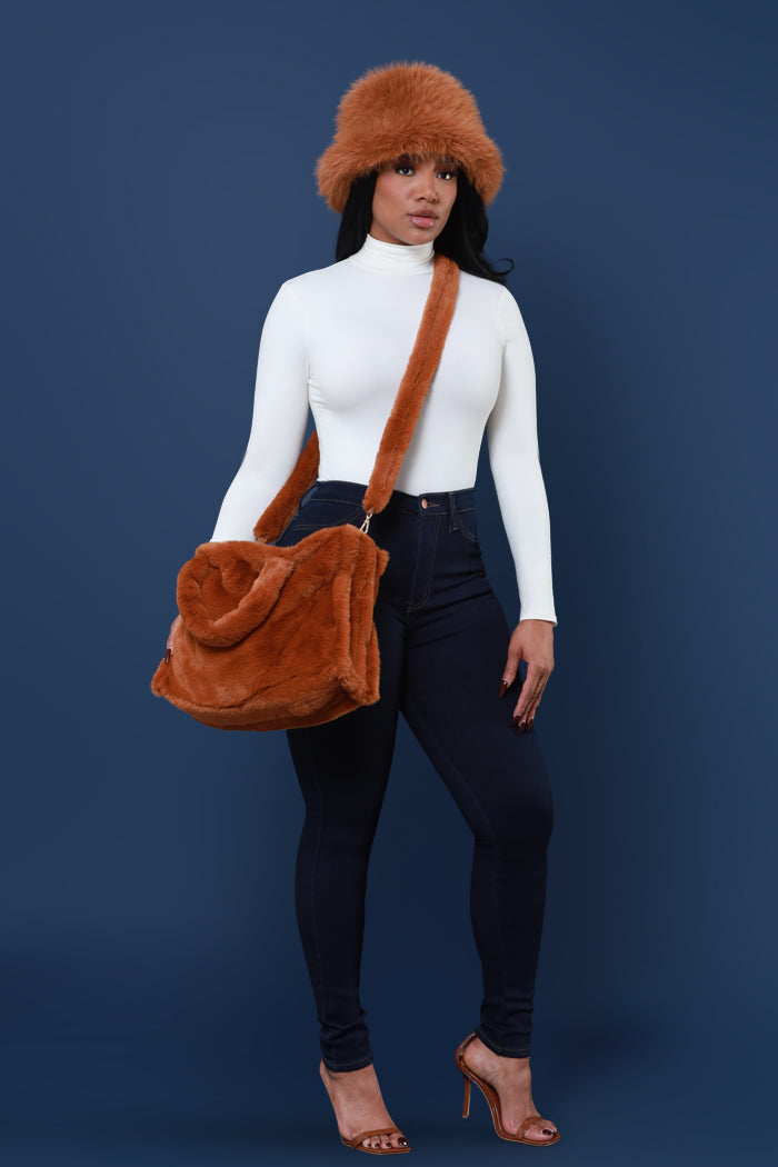 Pillow Talk Faux Fur Bucket Hat - Tan