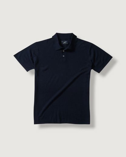 James Featherweight Sweater Polo - Navy Blue