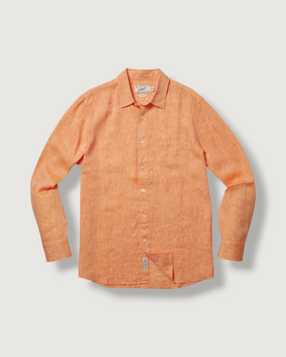 Nantucket Yarn Dyed Linen Shirt - Orange