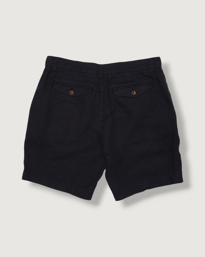 Aventura Washed Linen Shorts - Navy