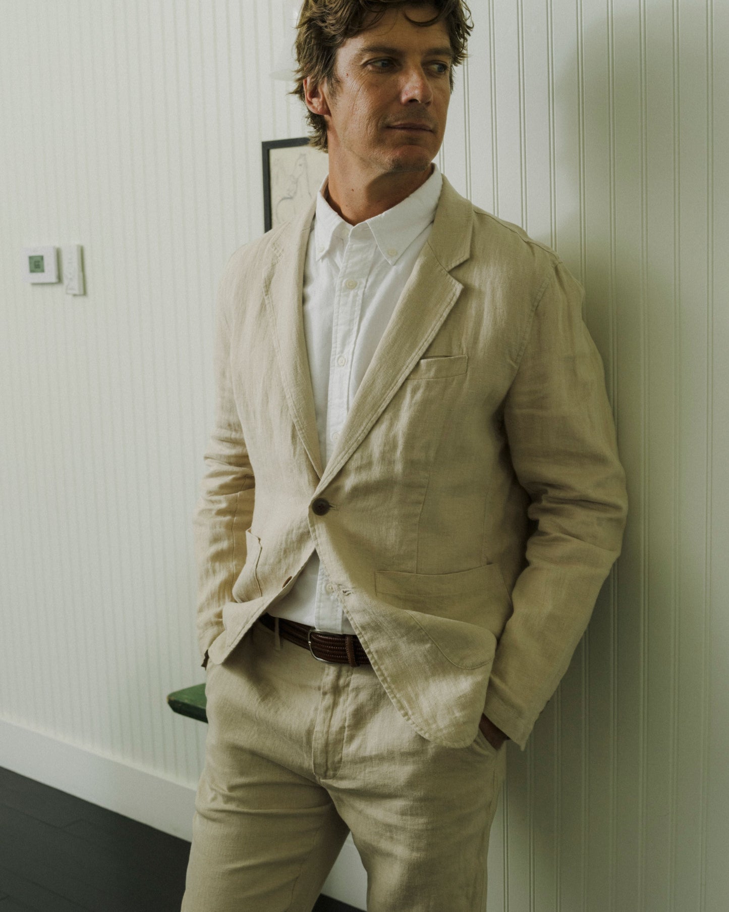Bal Harbour 2 Button Linen Blazer - Khaki