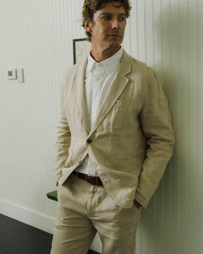 Bal Harbour 2 Button Linen Blazer - Khaki