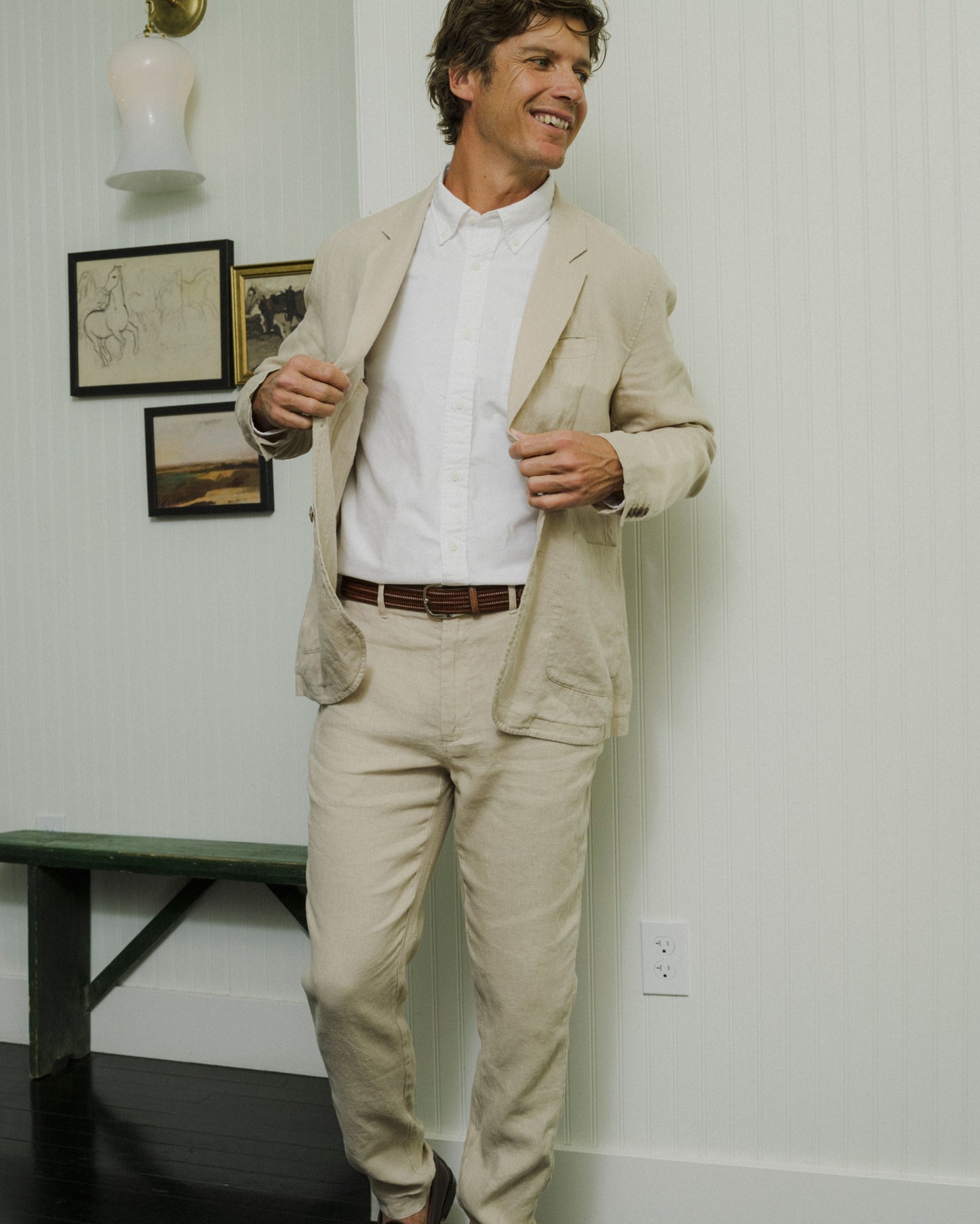 Bal Harbour 2 Button Linen Blazer - Khaki