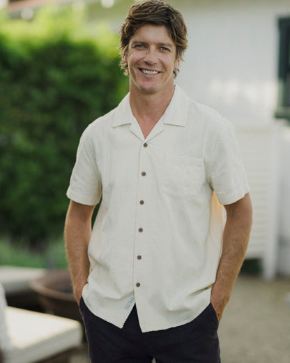 Havana Camp Collar Shirt - Driftwood Cream