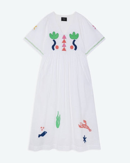 Lowie White Applique Sea Dress