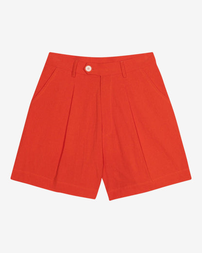 Lowie Cotton Linen Tomato Shorts