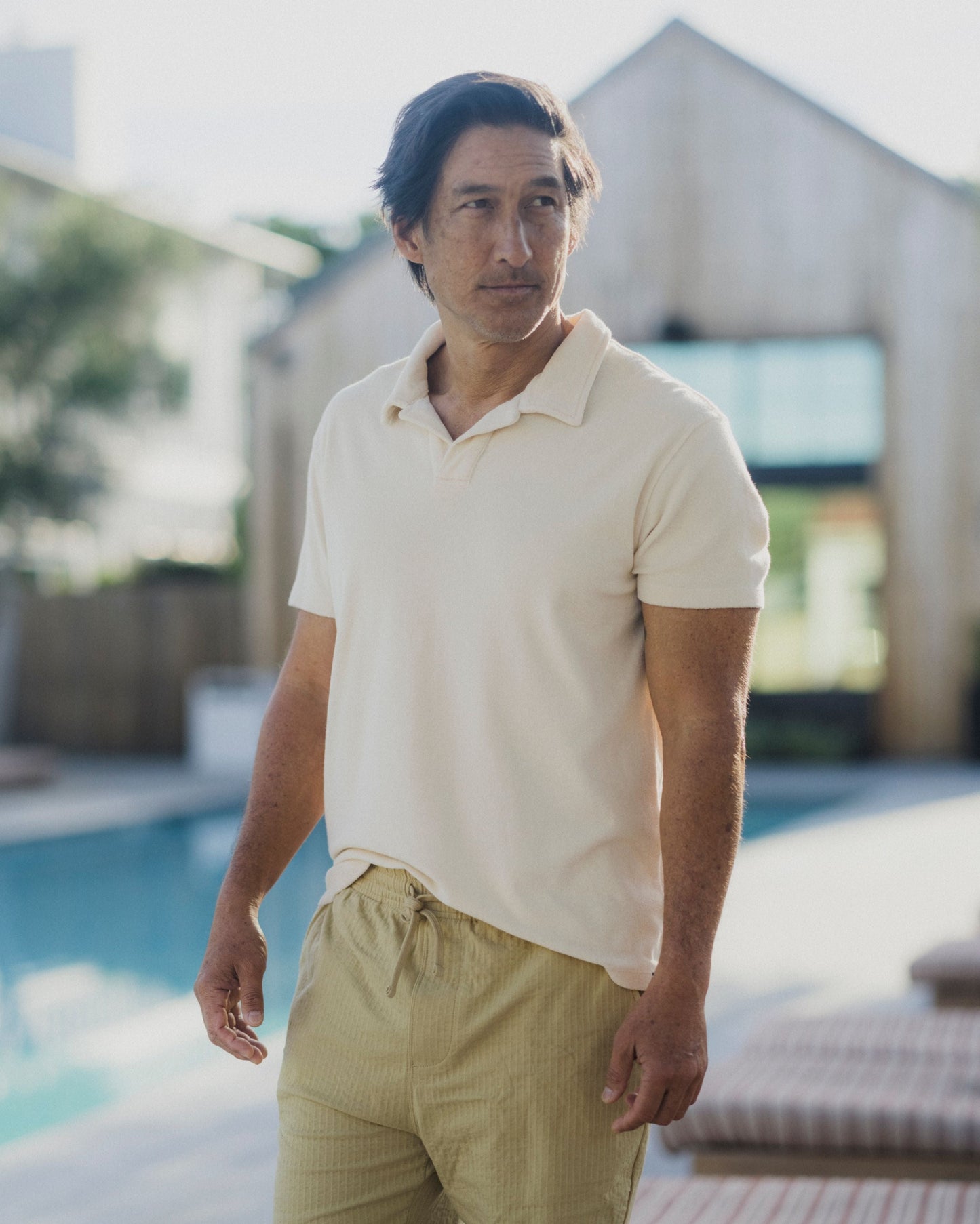 Moderno Jersey Seersucker Shorts - Dried Herb